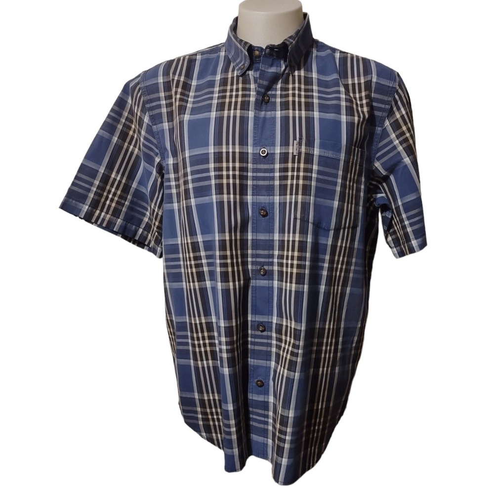 Carhartt Shirt Men's Size L Relaxed Fit Button Down Collar Pocket Logo Button Up